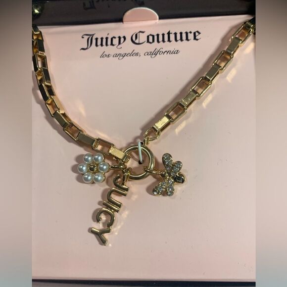 NEW JUICY COUTURE CHAIN LINK CHARM NECKLACE - Picture 2 of 4